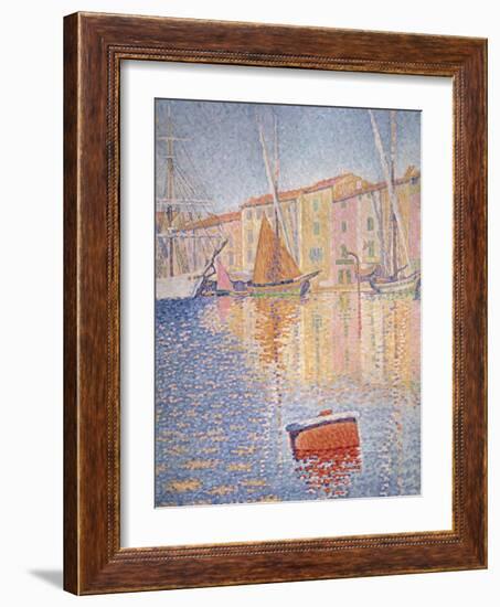 The Red Buoy, Saint Tropez, 1895-Paul Signac-Framed Giclee Print