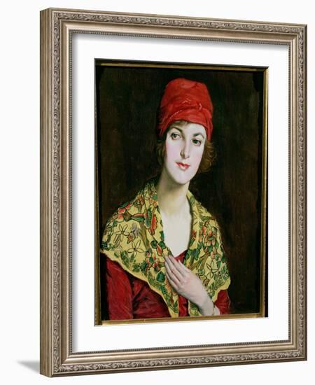 The Red Cap, 1920-William Strang-Framed Giclee Print