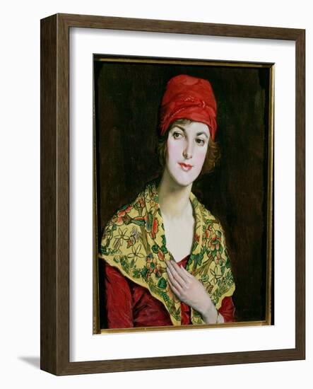 The Red Cap, 1920-William Strang-Framed Giclee Print