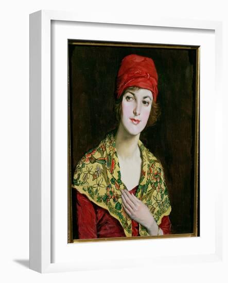The Red Cap, 1920-William Strang-Framed Giclee Print