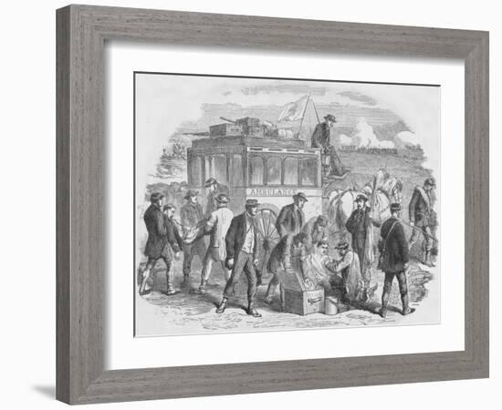 The Red Cross Society at Work Outside Paris, 1870, (1884)-null-Framed Giclee Print