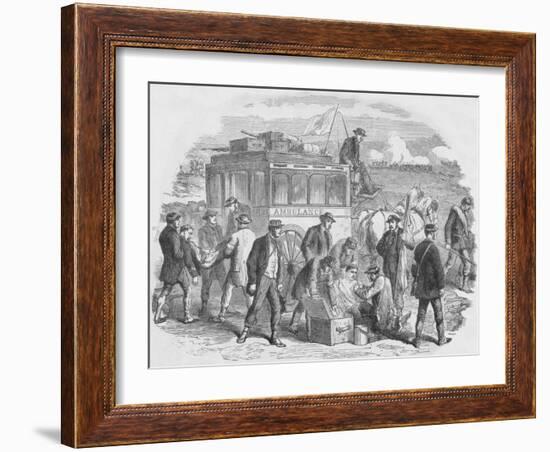 The Red Cross Society at Work Outside Paris, 1870, (1884)-null-Framed Giclee Print