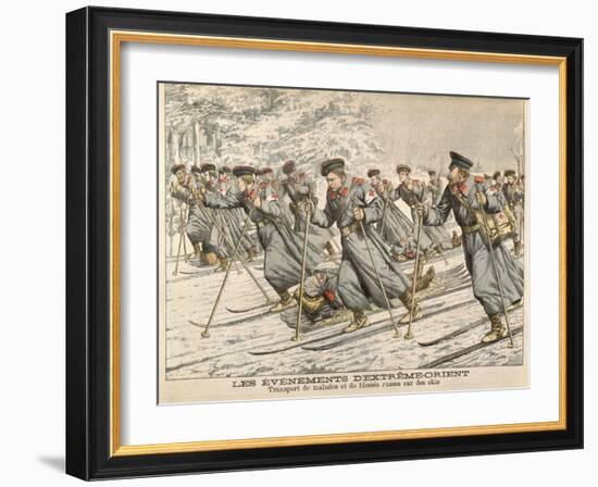 The Red Cross Transporting Injured Russians on Skis During the Russo-Japanese War-null-Framed Giclee Print