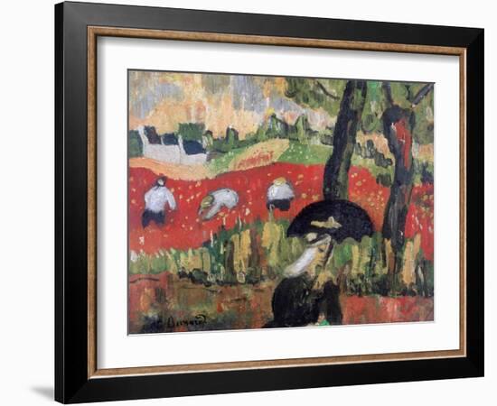 The Red Field, Pont Aven, C1887-Emile Bernard-Framed Giclee Print