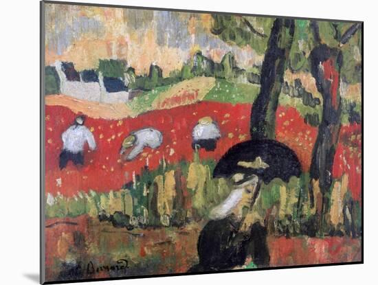 The Red Field, Pont Aven, C1887-Emile Bernard-Mounted Giclee Print