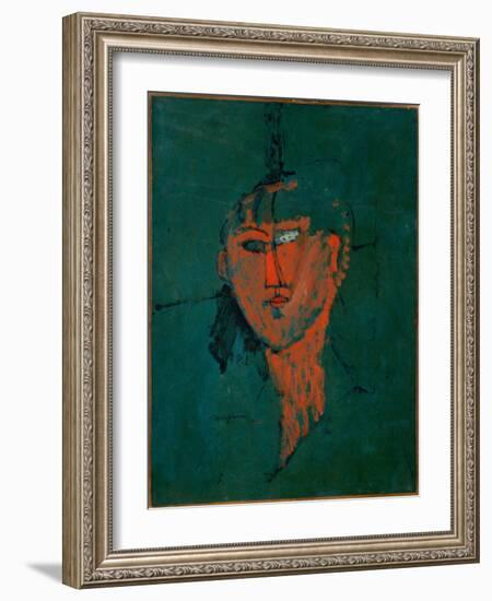 The Red Head, C.1915 (Oil on Canvas)-Amedeo Modigliani-Framed Giclee Print