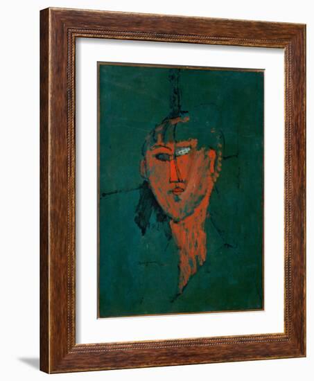 The Red Head, C.1915 (Oil on Canvas)-Amedeo Modigliani-Framed Giclee Print