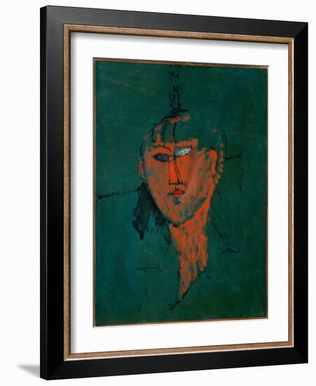 The Red Head, C.1915 (Oil on Canvas)-Amedeo Modigliani-Framed Giclee Print