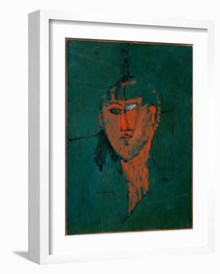 The Red Head, C.1915 (Oil on Canvas)-Amedeo Modigliani-Framed Giclee Print