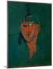 The Red Head, C.1915 (Oil on Canvas)-Amedeo Modigliani-Mounted Giclee Print