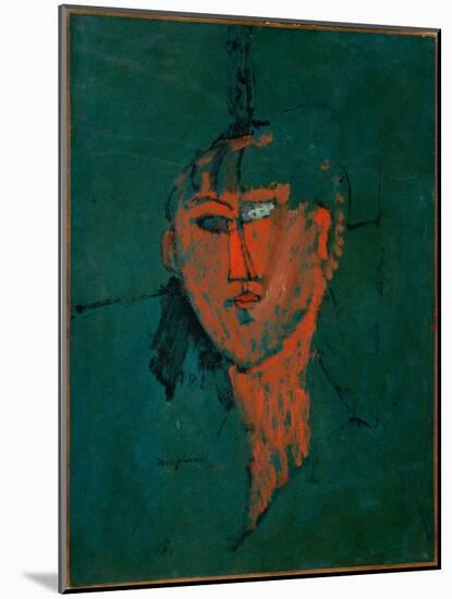 The Red Head, C.1915 (Oil on Canvas)-Amedeo Modigliani-Mounted Giclee Print