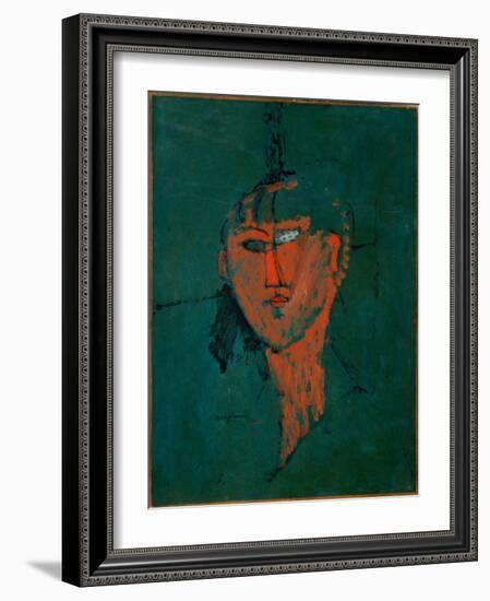 The Red Head, C.1915 (Oil on Canvas)-Amedeo Modigliani-Framed Giclee Print