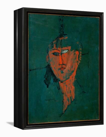 The Red Head, C.1915 (Oil on Canvas)-Amedeo Modigliani-Framed Premier Image Canvas