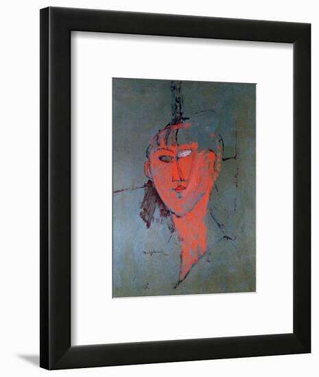 The Red Head, circa 1915-Amedeo Modigliani-Framed Premium Giclee Print