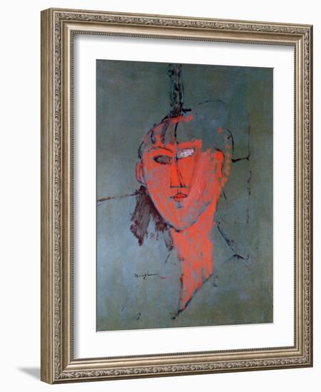 The Red Head, circa 1915-Amedeo Modigliani-Framed Giclee Print