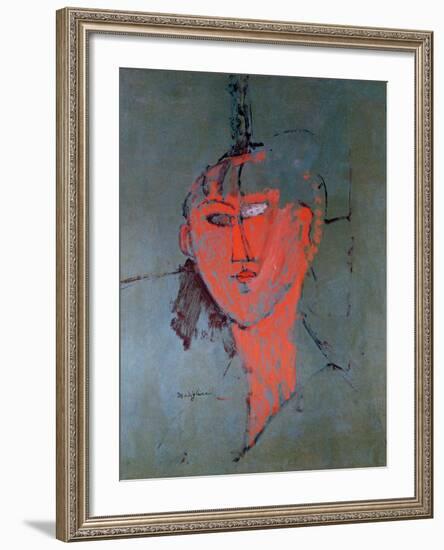 The Red Head, circa 1915-Amedeo Modigliani-Framed Giclee Print