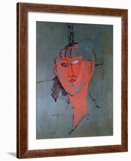 The Red Head, circa 1915-Amedeo Modigliani-Framed Giclee Print