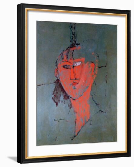 The Red Head, circa 1915-Amedeo Modigliani-Framed Giclee Print