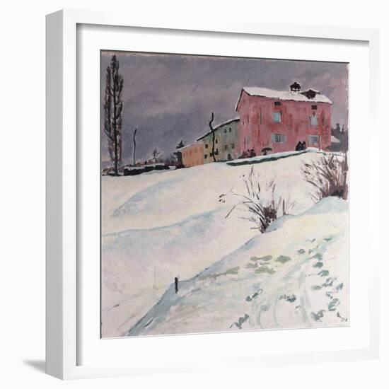 The Red House, 1912 (Oil on Canvas)-Giovanni Giacometti-Framed Giclee Print