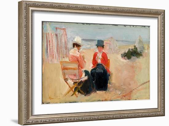 The Red Jacket, C.1910-14 (Oil on Millboard)-George Leslie Hunter-Framed Giclee Print