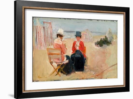 The Red Jacket, C.1910-14 (Oil on Millboard)-George Leslie Hunter-Framed Giclee Print