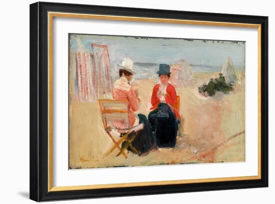 The Red Jacket, C.1910-14 (Oil on Millboard)-George Leslie Hunter-Framed Giclee Print