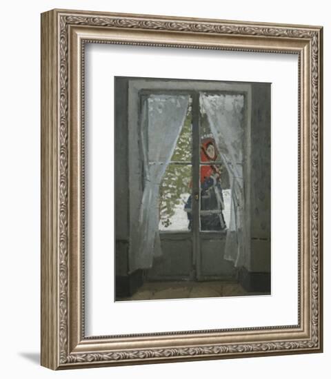 The Red Kerchief: Portrait of Mrs. Monet, c.1868-1878-Claude Monet-Framed Art Print