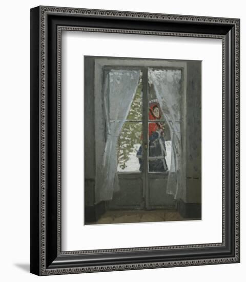 The Red Kerchief: Portrait of Mrs. Monet, c.1868-1878-Claude Monet-Framed Art Print