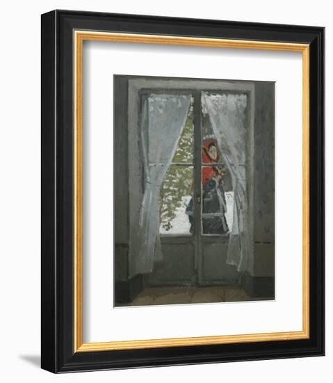 The Red Kerchief: Portrait of Mrs. Monet, c.1868-1878-Claude Monet-Framed Art Print