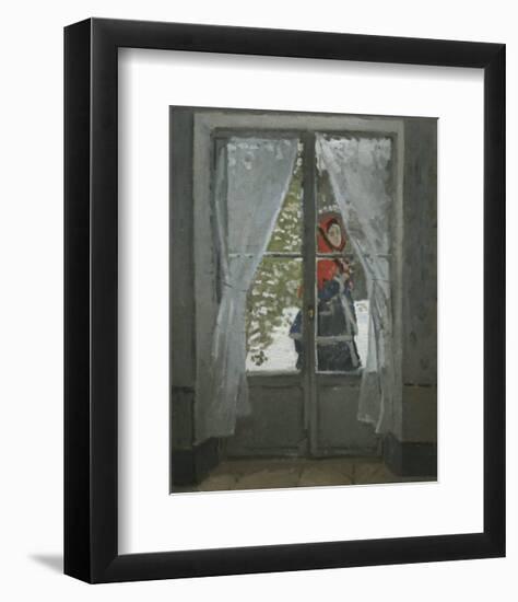 The Red Kerchief: Portrait of Mrs. Monet, c.1868-1878-Claude Monet-Framed Art Print