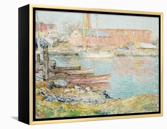The Red Mill, Cos Cob-Frederick Childe Hassam-Framed Stretched Canvas