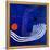 The red moon in the blue evening-Hyunah Kim-Framed Stretched Canvas