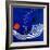 The red moon in the blue evening-Hyunah Kim-Framed Art Print