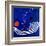 The red moon in the blue evening-Hyunah Kim-Framed Art Print