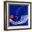 The red moon in the blue evening-Hyunah Kim-Framed Art Print