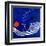 The red moon in the blue evening-Hyunah Kim-Framed Art Print