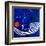 The red moon in the blue evening-Hyunah Kim-Framed Art Print