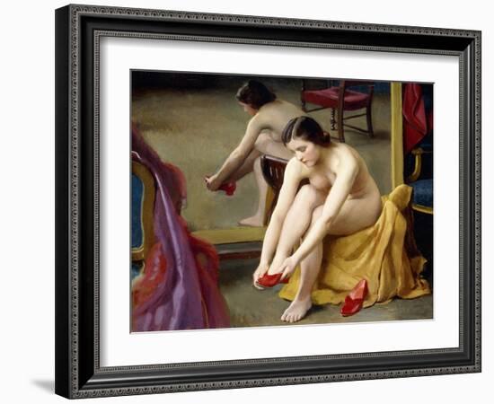 The Red Mules-William McGregor Paxton-Framed Giclee Print