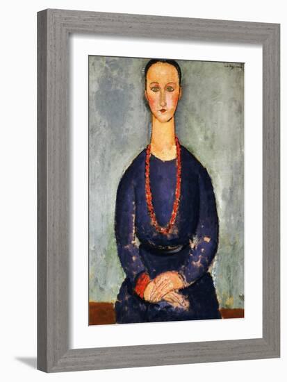 The Red Necklace, 1918-Amedeo Modigliani-Framed Giclee Print