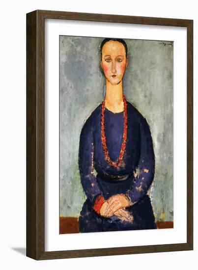 The Red Necklace, 1918-Amedeo Modigliani-Framed Giclee Print