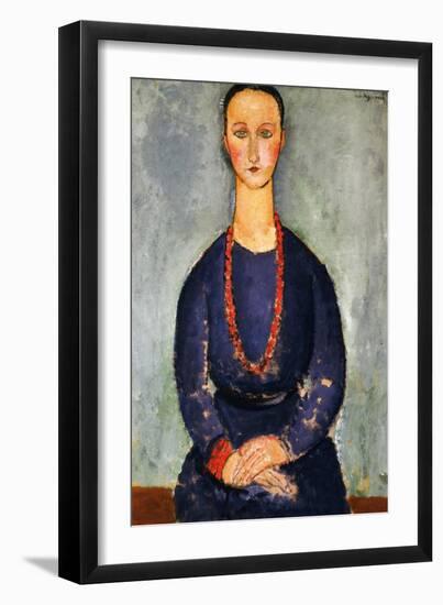 The Red Necklace, 1918-Amedeo Modigliani-Framed Giclee Print