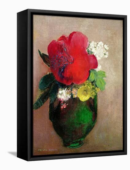 The Red Poppy-Odilon Redon-Framed Premier Image Canvas