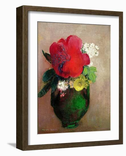 The Red Poppy-Odilon Redon-Framed Giclee Print