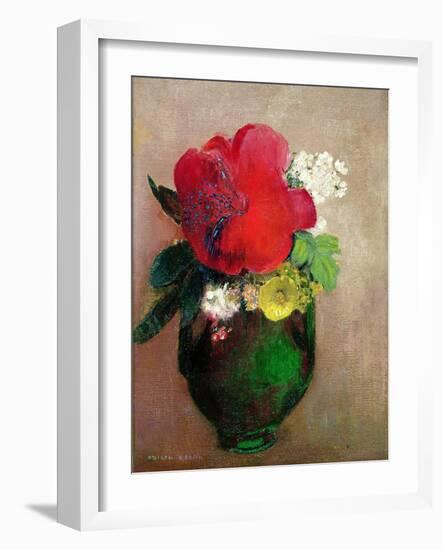 The Red Poppy-Odilon Redon-Framed Giclee Print