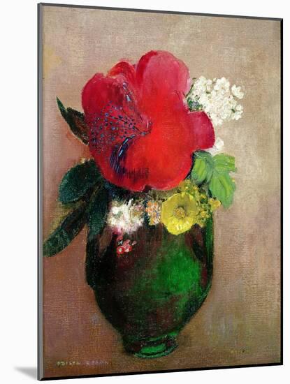 The Red Poppy-Odilon Redon-Mounted Giclee Print