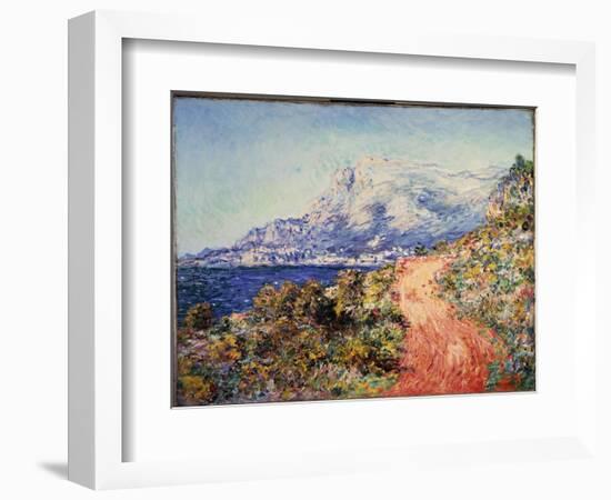 The Red Road Near Menton, 1884-Claude Monet-Framed Giclee Print