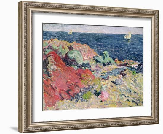 The Red Rocks at Antheor, 1901 (Oil on Canvas)-Louis Valtat-Framed Giclee Print