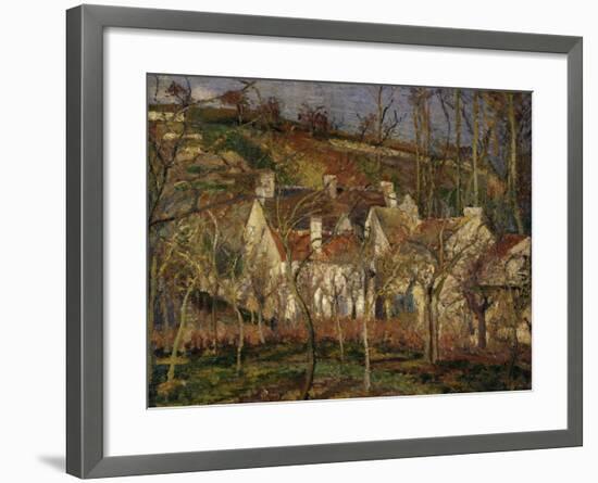 The Red Roofs, c.1877-Camille Pissarro-Framed Giclee Print