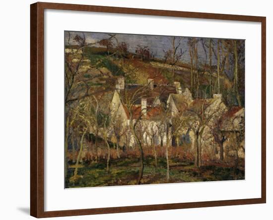 The Red Roofs, c.1877-Camille Pissarro-Framed Giclee Print