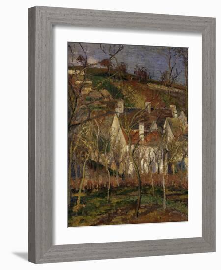 The Red Roofs, c.1877-Camille Pissarro-Framed Giclee Print